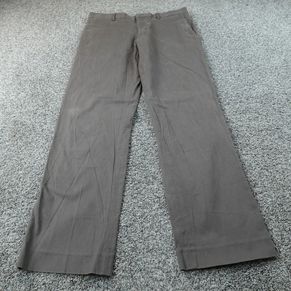 Banana Republic Pants Mens 36X34 Gray Chino Trouser Flat Front Stretch Baggy Y2K